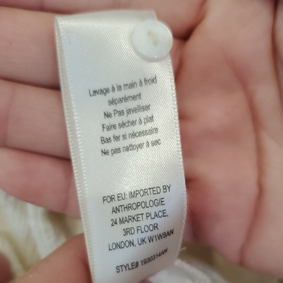 Current Air Cream Smocked Peasant Blouse Cottage Core Anthropologie Sz XS - Picture 3 of 14